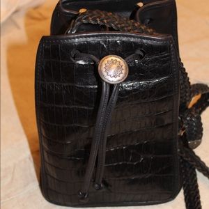 Brighton drawstring leather handbag